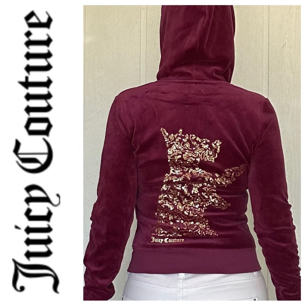 JUICY COUTURE SCOTTY DOG VELOUR HOODIE SIZE MEDIUM